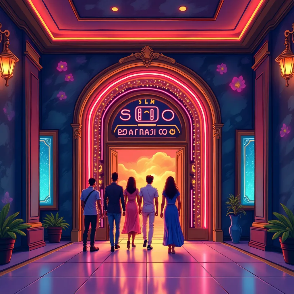 Legendz hero background with neon casino lights
